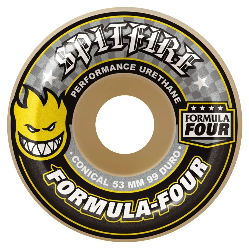 Spitfire F4 99D Yellow Conical Skateboard Wheel