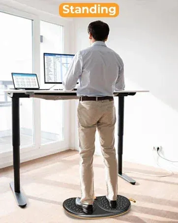 Standing Desk Mat Balance Board with Rollerball, Wooden Wobble Anti Fatigue Mat Balance Board for Standing Desk, Home Of