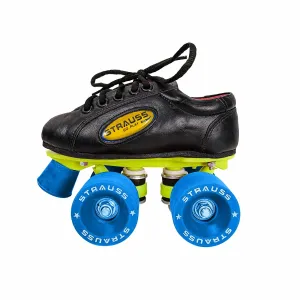 STRAUSS Gripper Adjustable Skating Shoes | Quad Shoes Fixed Body Roller Skates | Combo Set for Boys, Girls and Kids | Ideal for All Skill Level | Size- 1, (Black)