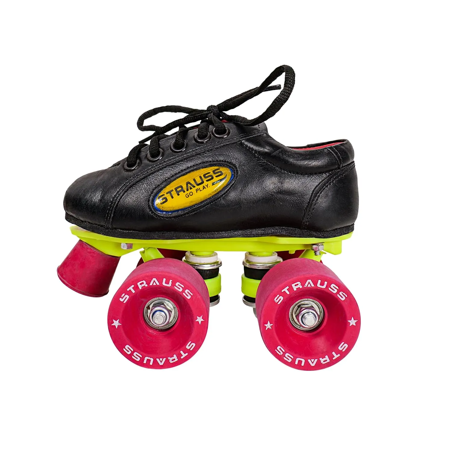 STRAUSS Gripper Skating Shoes | Fixed Body Roller Skates | Shoe Skate With Rubber Wheel |Ideal For Boys, Girls and Kids |Suitable For All Skill Level | Ideal For Kids (11-12 Years) , Size-4,(Red/Black)