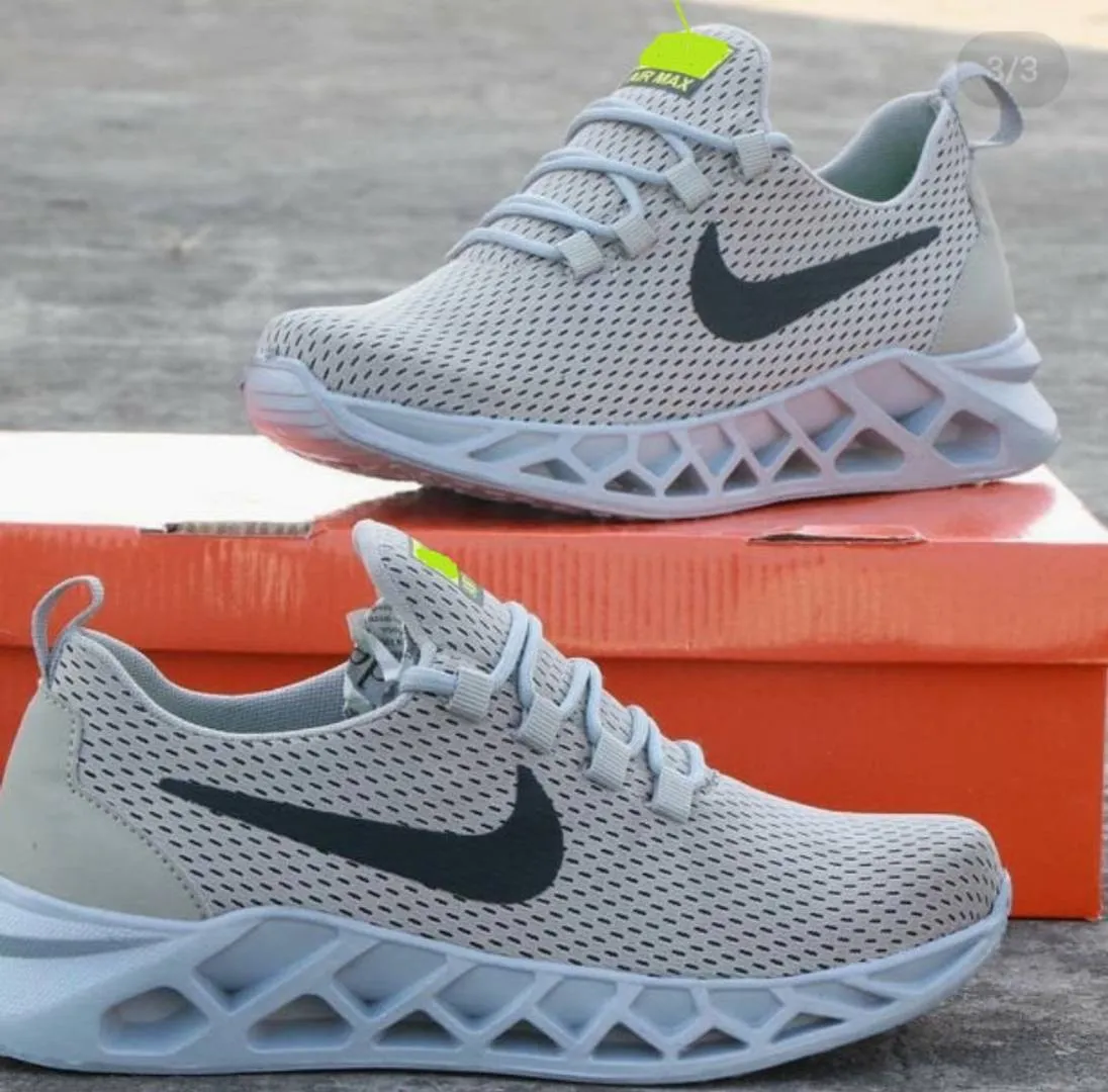 Stylish and Trendy Grey Mesh Sports Shoes for Men