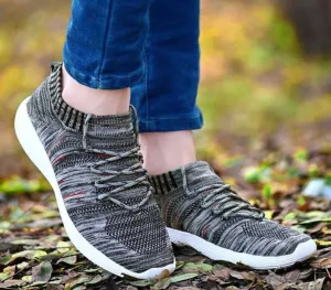 Stylish Mesh Grey Running Shoes For Men