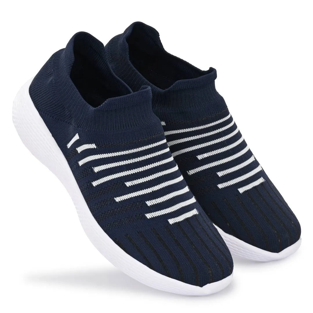 Stylish Mesh Navy Blue Running Shoes For Men