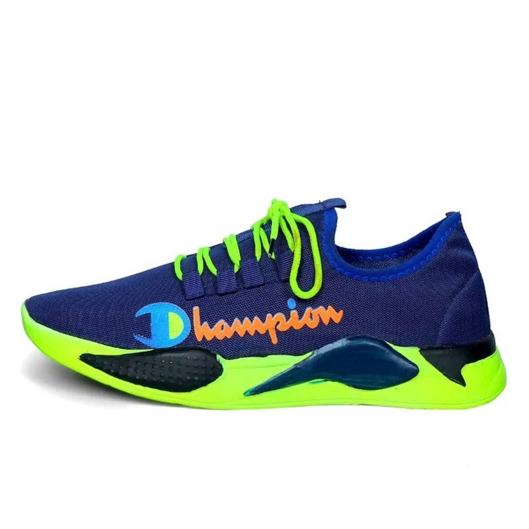 Stylish Mesh Royal Blue Printed Sports Shoes For Men