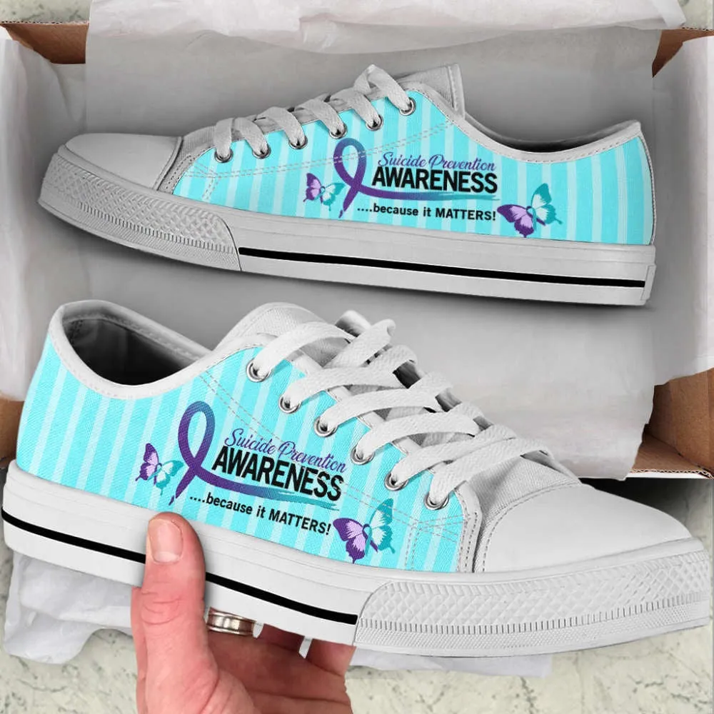 Suicide Prevention Shoes Because It Matters Low Top Shoes Canvas Shoes, Low Top Sneaker, Low Top Canvas Shoes