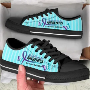 Suicide Prevention Shoes Because It Matters Low Top Shoes Canvas Shoes, Low Top Sneaker, Low Top Canvas Shoes