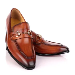 Terry Taylors Brown Leather with Golden Chain Loafers Shoe