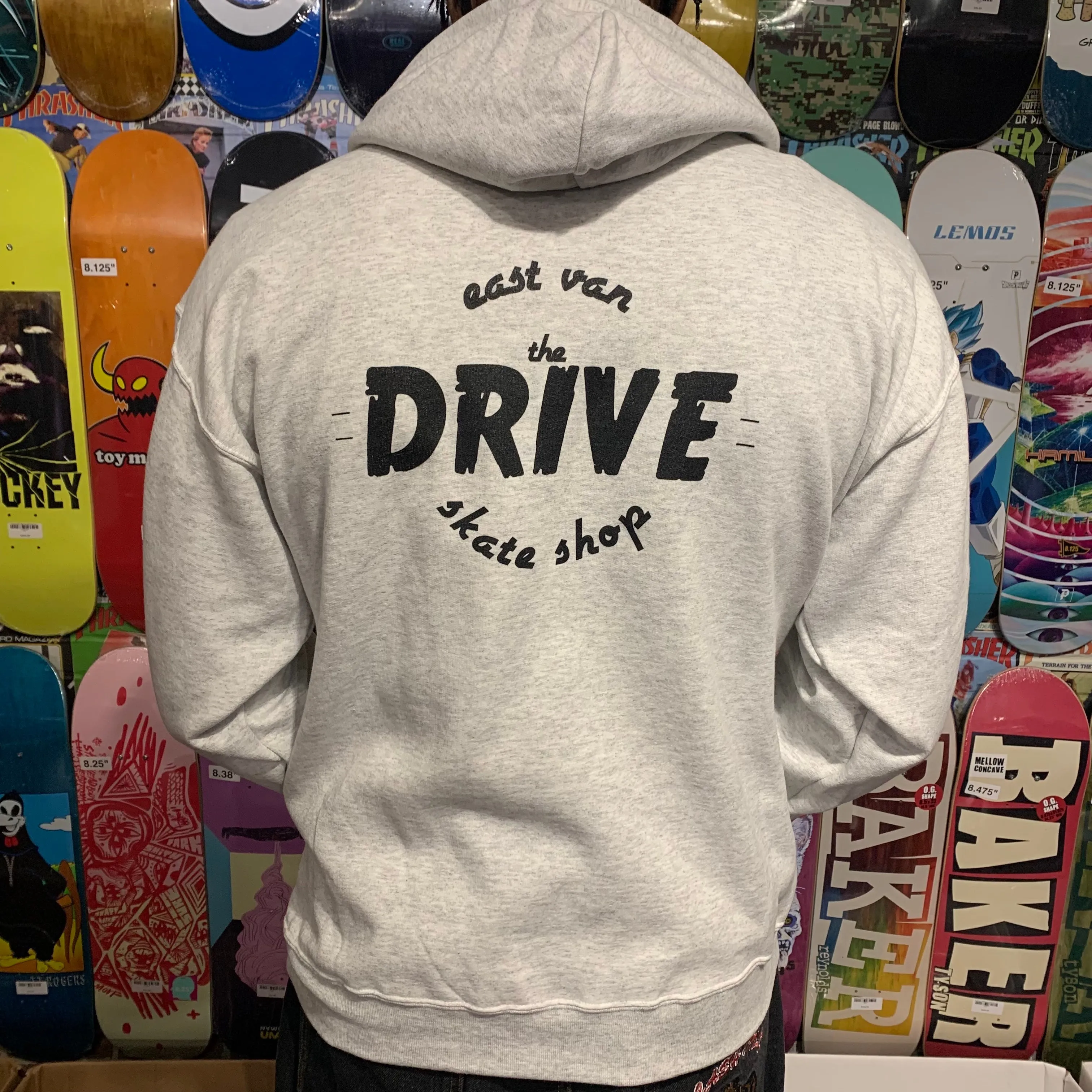 THE DRIVE SKATE SHOP LOGO HOOD ASH/BLACK