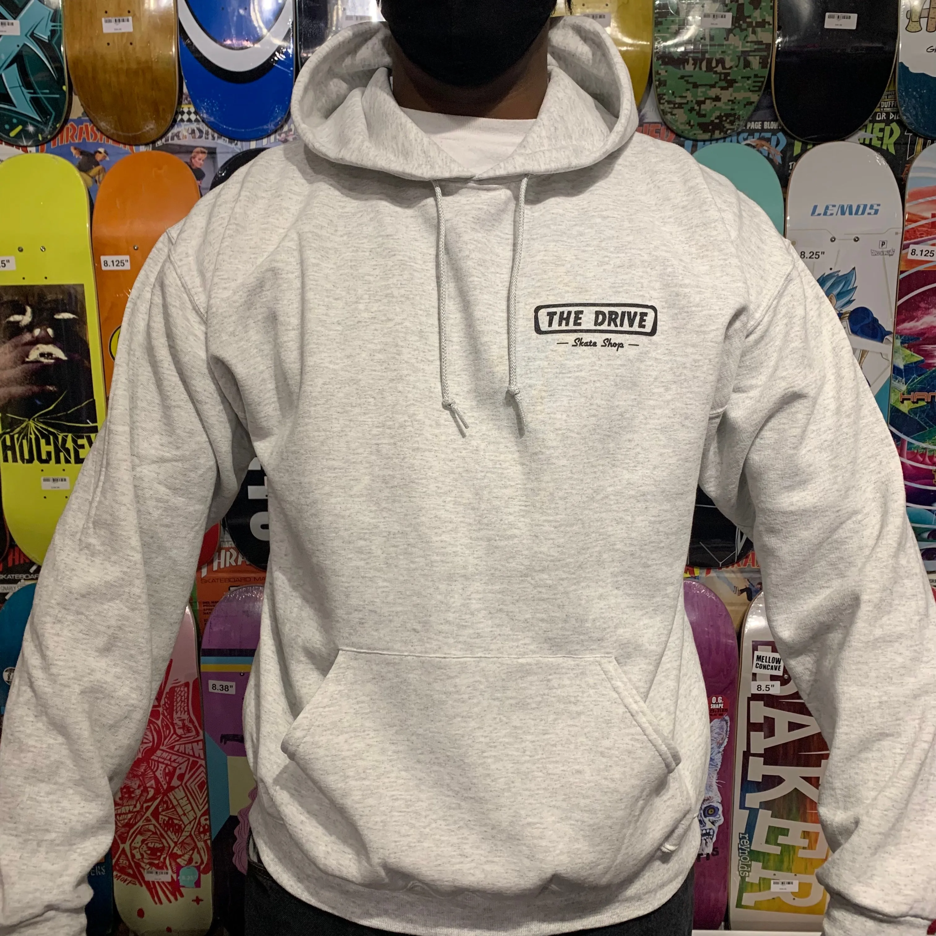 THE DRIVE SKATE SHOP LOGO HOOD ASH/BLACK