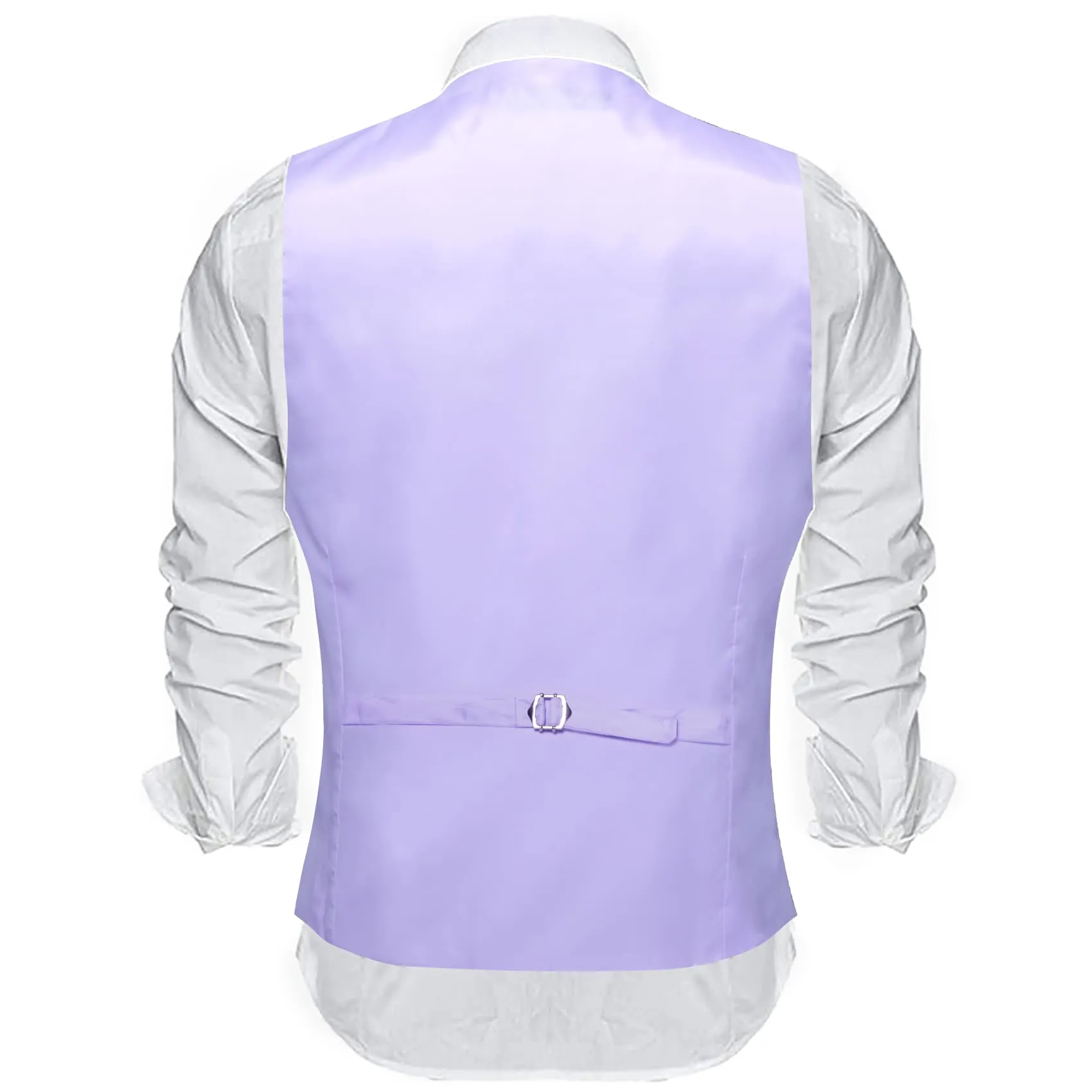 Ties2you Dress Vest Periwinkle Purple Solid V Neck Button Up Silk Mens Work Vest Top