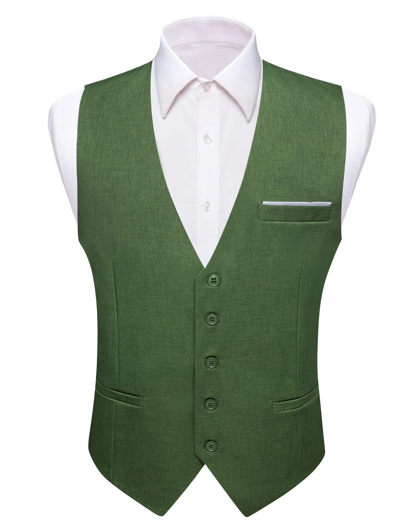 Ties2you Work Vest Fern Green Solid Button Silk Mens Dress Vest Jacket Fashion