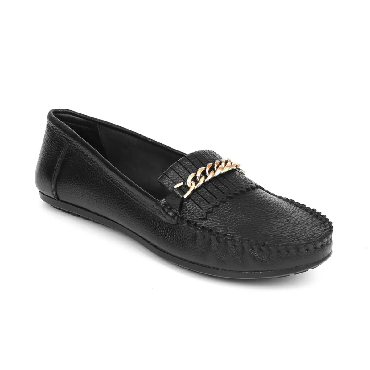 Trendy Chain Design Loafers for Women Fendy