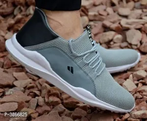 Ultra Lite Grey Sports Sneakers For Men