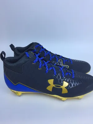 Under Armour Men Team Nitro Cleats Size 13.5 Black Blue Pair of Shoes