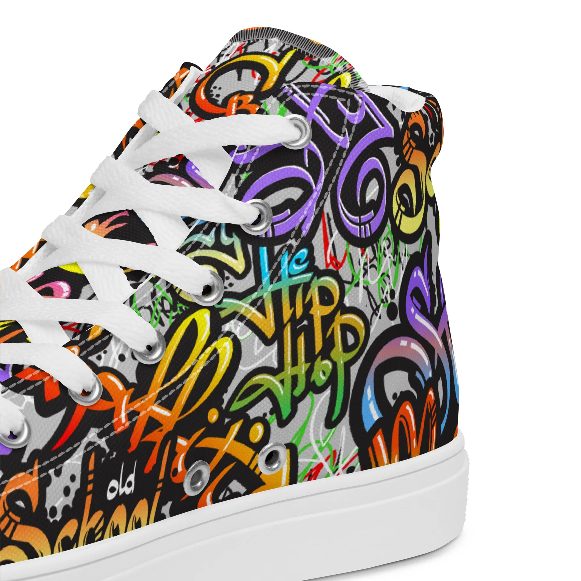 Unisex high top canvas shoes- Grafitti Style