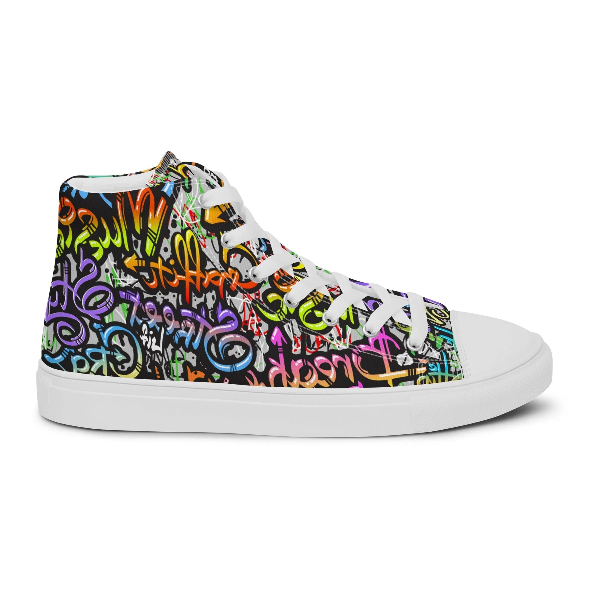 Unisex high top canvas shoes- Grafitti Style