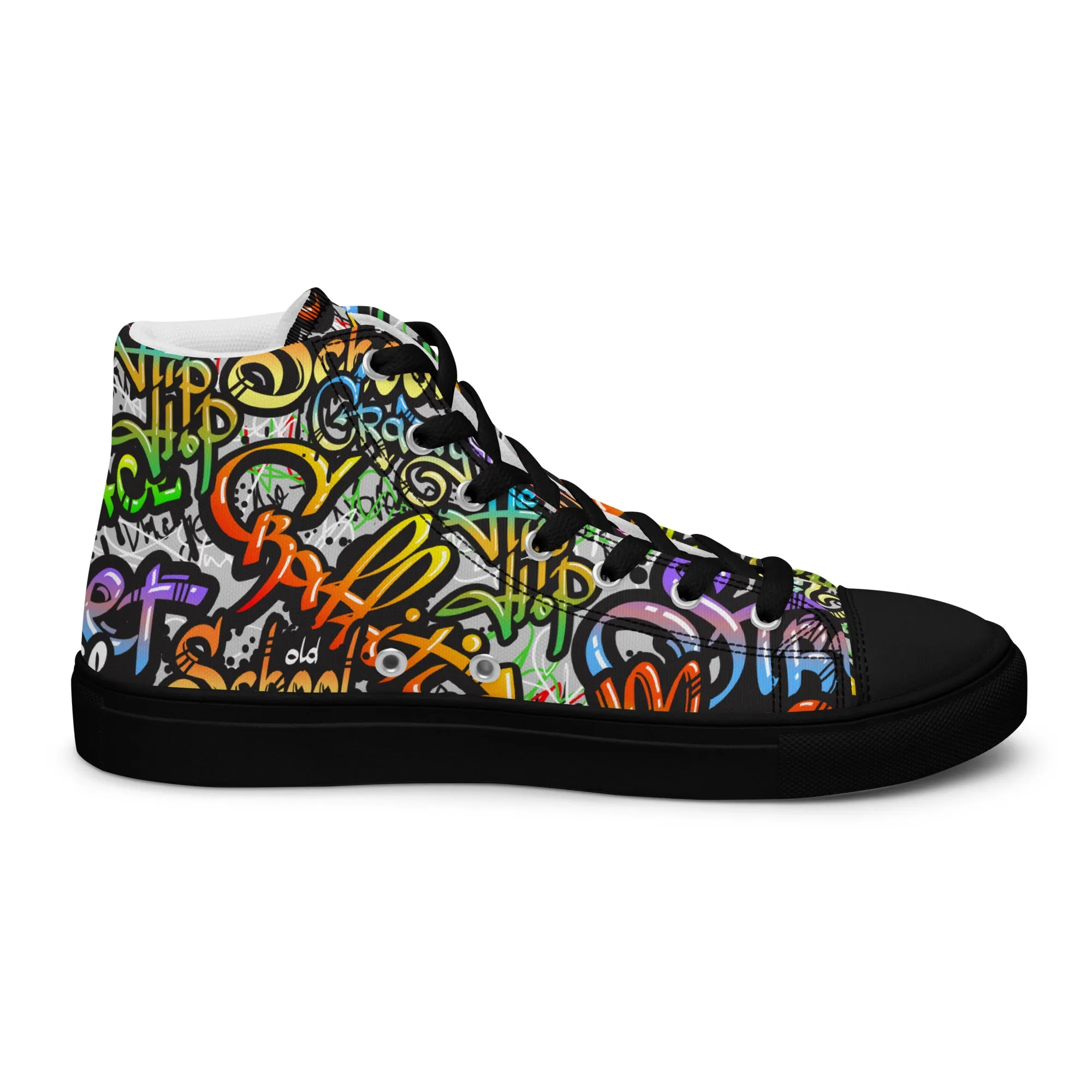 Unisex high top canvas shoes- Grafitti Style