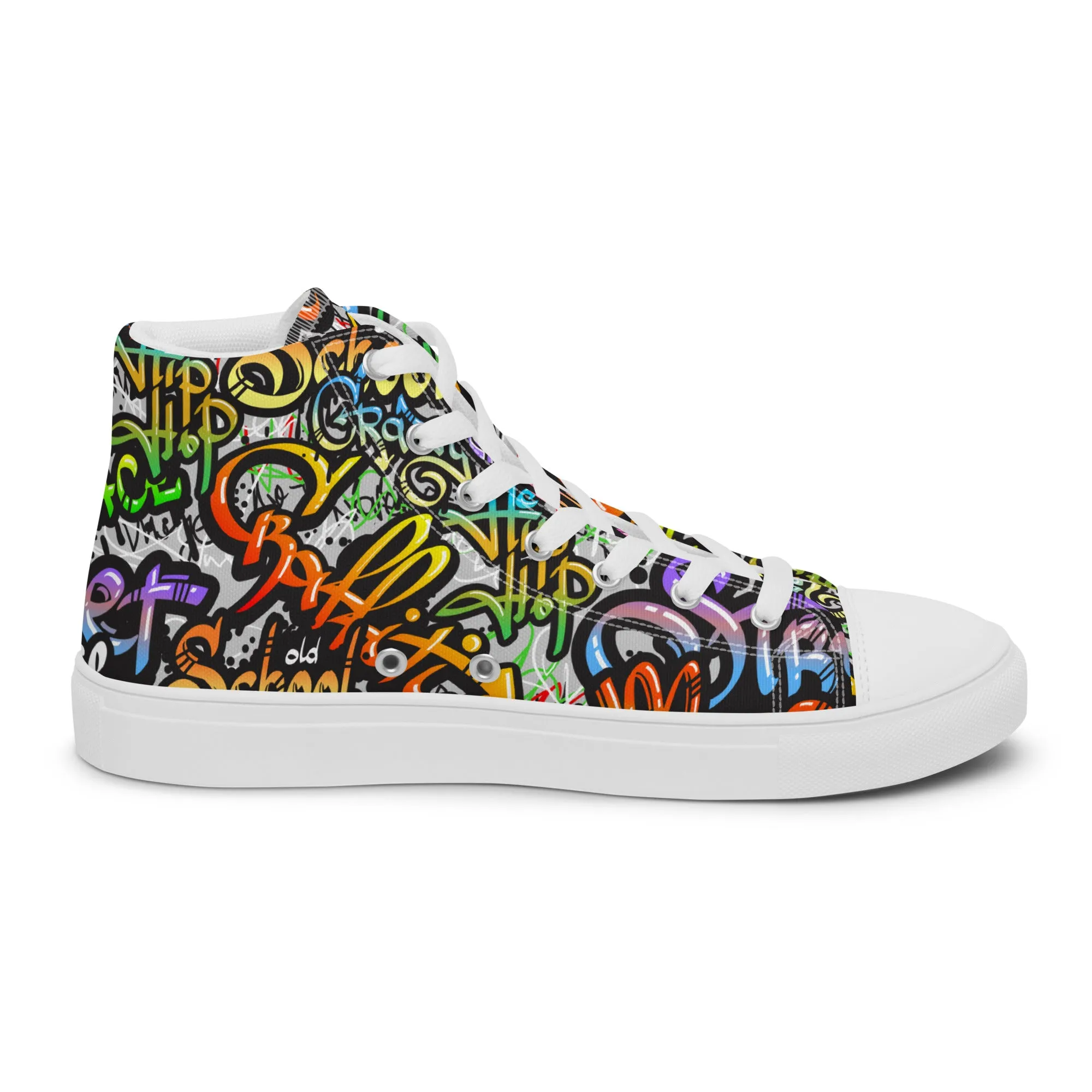 Unisex high top canvas shoes- Grafitti Style