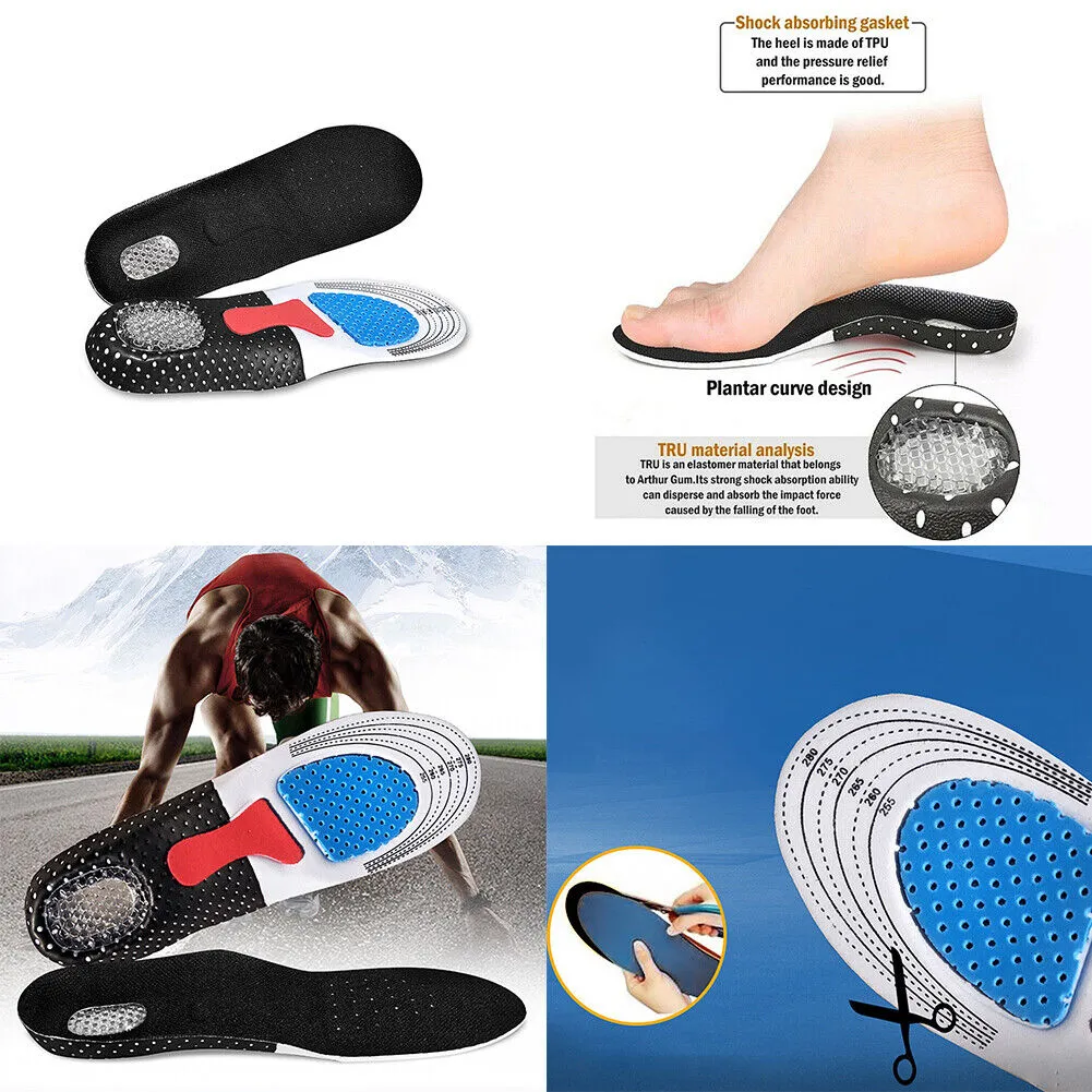 US Orthotic Arch Support Shoe Insoles for Plantar Fasciitis Flat Feet Heel Pain