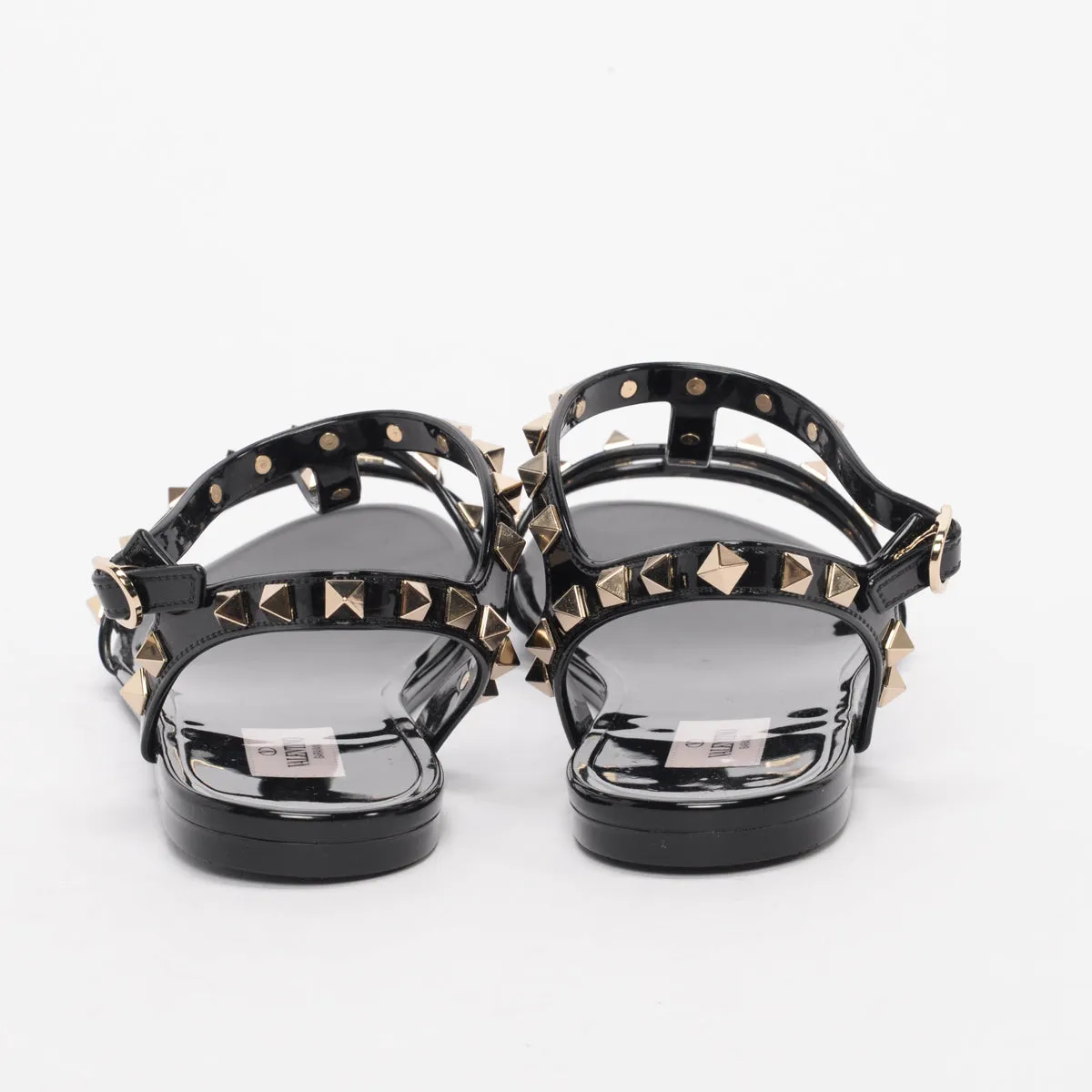 Valentino Black Jelly Rockstud Sandals 41