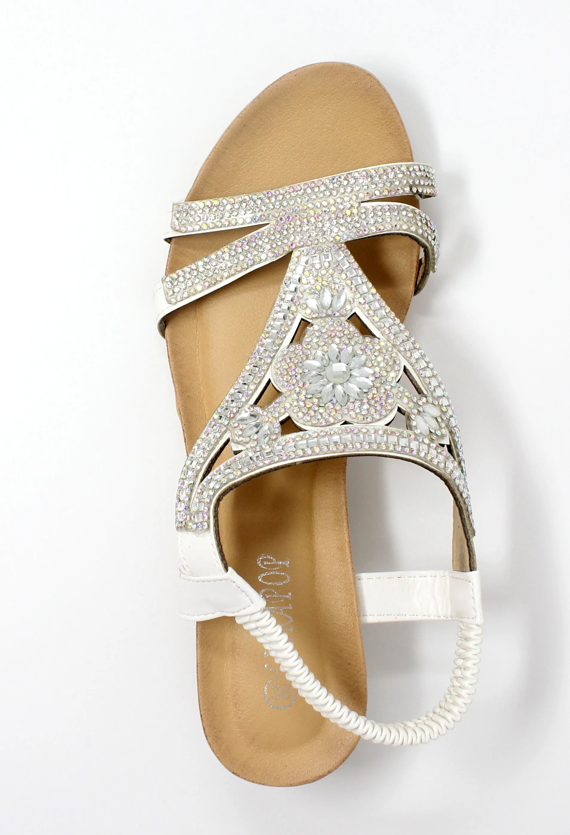 White Lightweight Decorative Wedge Sandal