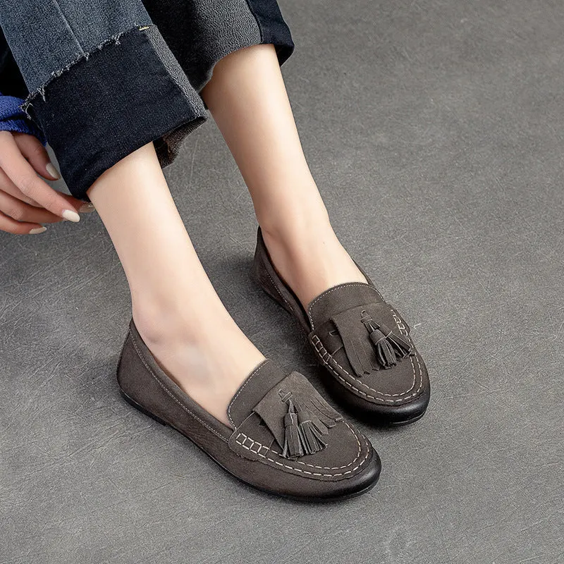 Women Retro Casual Soft Lightweight Leather Loafers