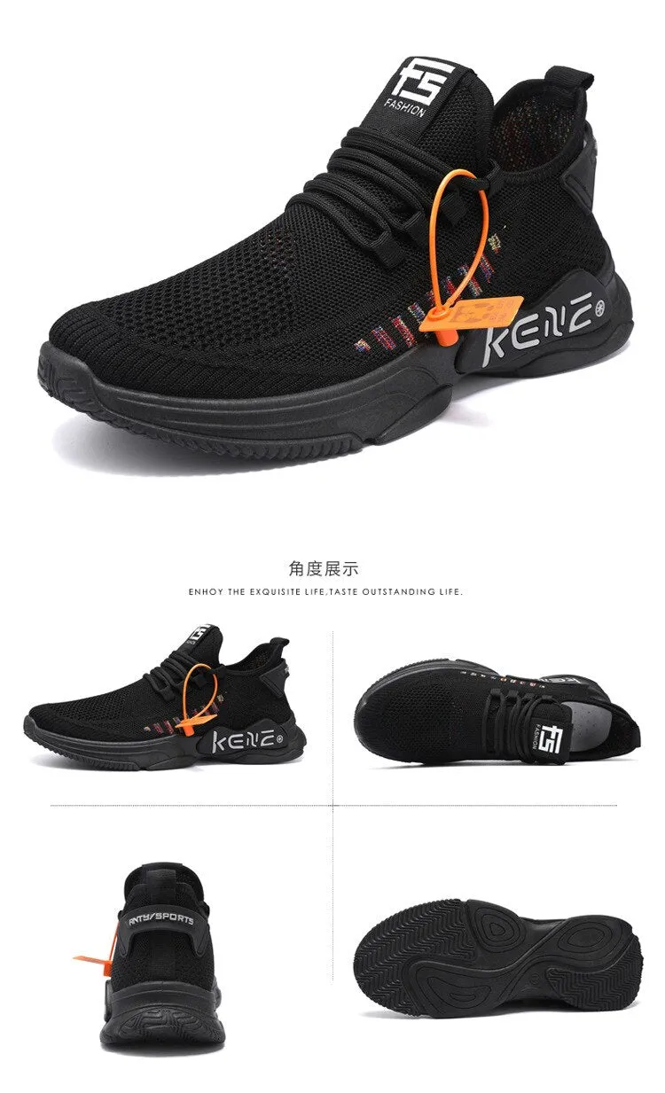 Yeknu Men's Shoes Spring Autumn Mesh Sports Shoes Fashion Platform Height Increase Sneakers Casual Shoes Student Running Shoes For Men