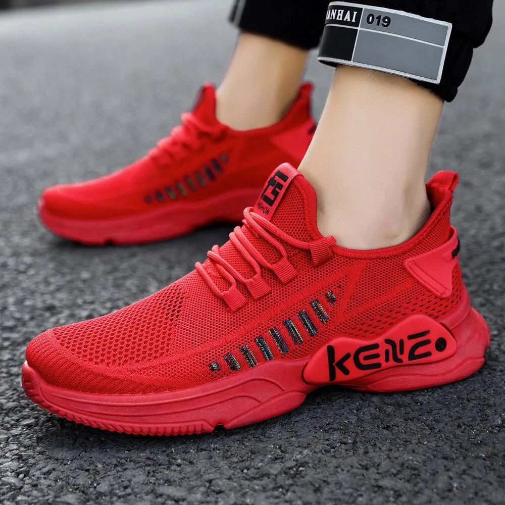 Yeknu Men's Shoes Spring Autumn Mesh Sports Shoes Fashion Platform Height Increase Sneakers Casual Shoes Student Running Shoes For Men